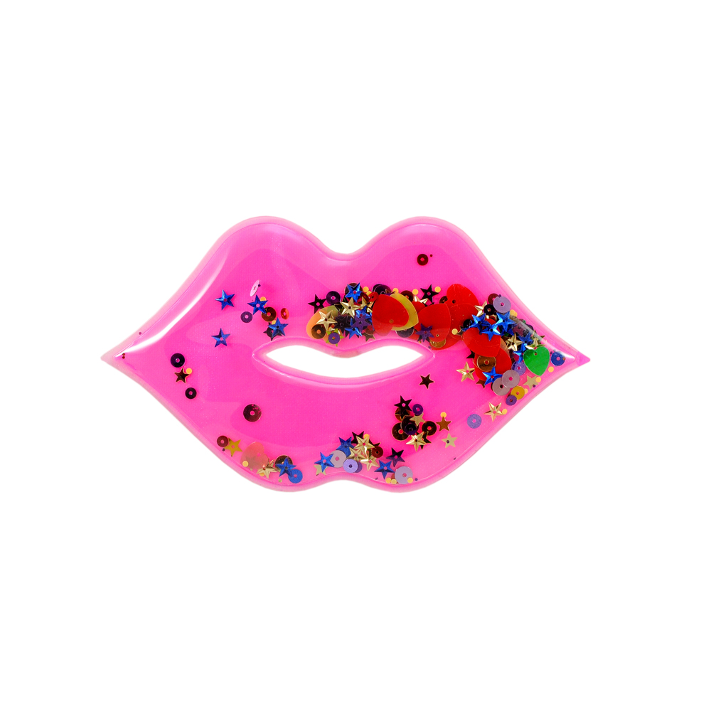 Аппликация пришивная силиконовая Аквариум Губы, 10*17,5см, розовый, синий, желтый, зеленый, оранжевый, фиолетовый, шт. Аппликации Пришивные Резина, Силикон