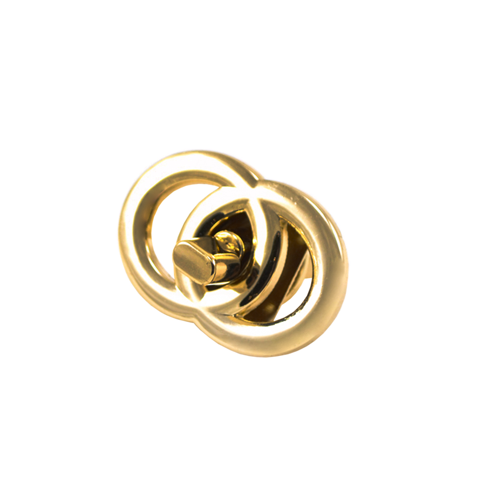 Замок сумочный E271твист кольца 27*41мм GOLD, шт. Сумочная фурнитура