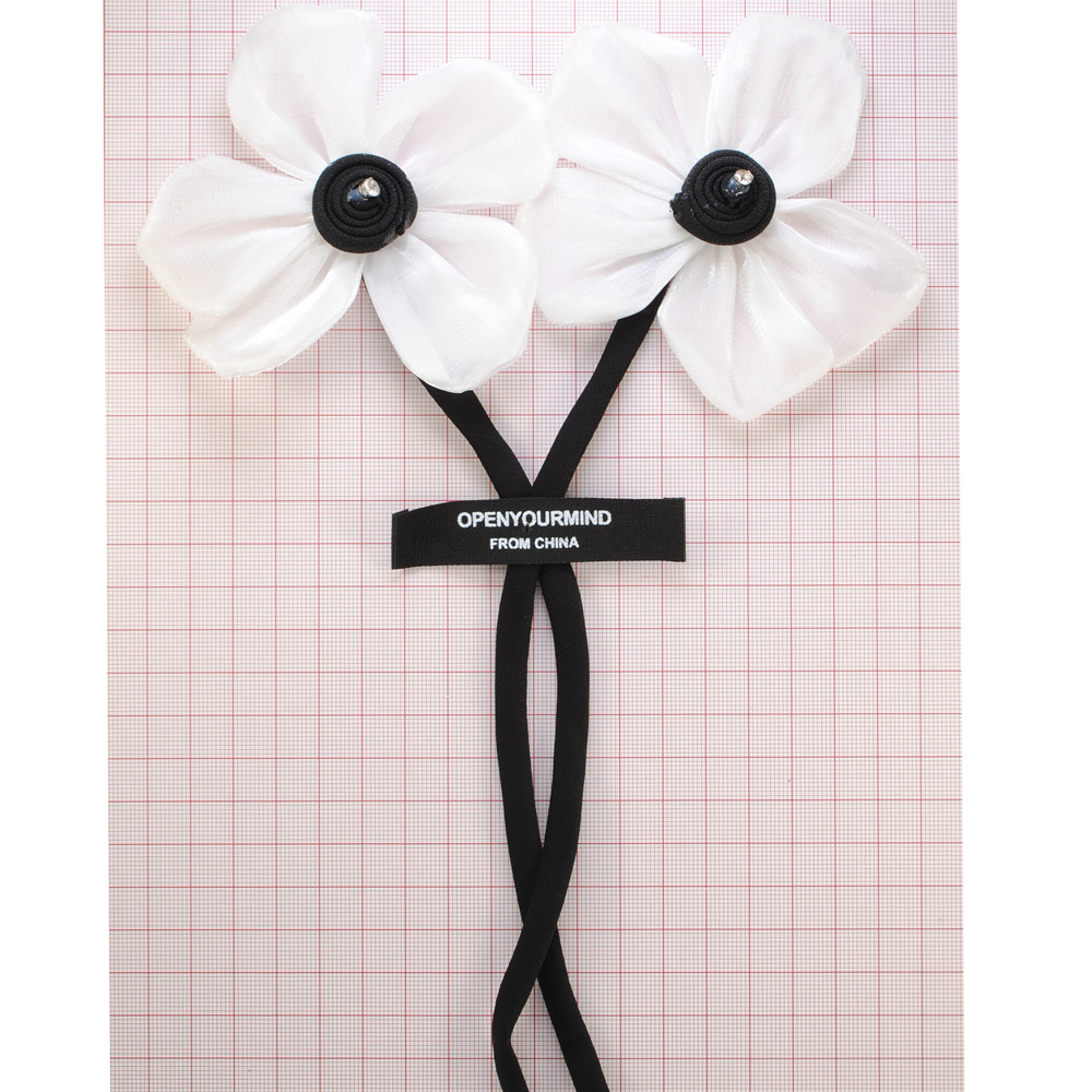 Аппликация Цветы, 27*19см, черный, белый, шт. Аппликации Пришивные Цветы Банты