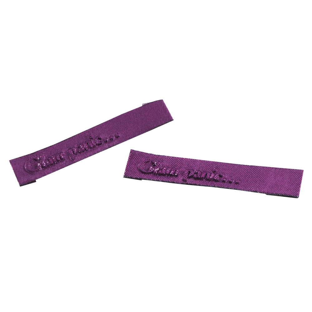 Этикетка тканевая вышитая шт. Glam Panic 1*7см сирень, серебро, шт. Вышивка / этикетка тканевая