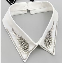 Воротник с белыми камнями и стразами, белый, шт. Воротники