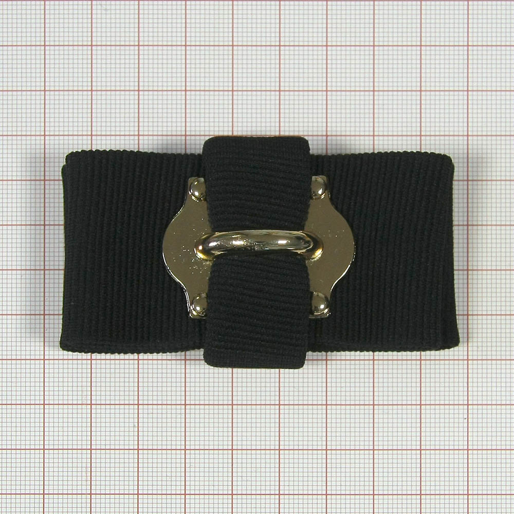 Аппликация декор обувная  46 ремешок черный +укр.мет. замок, шт. Аппликации Пришивные Цветы Банты