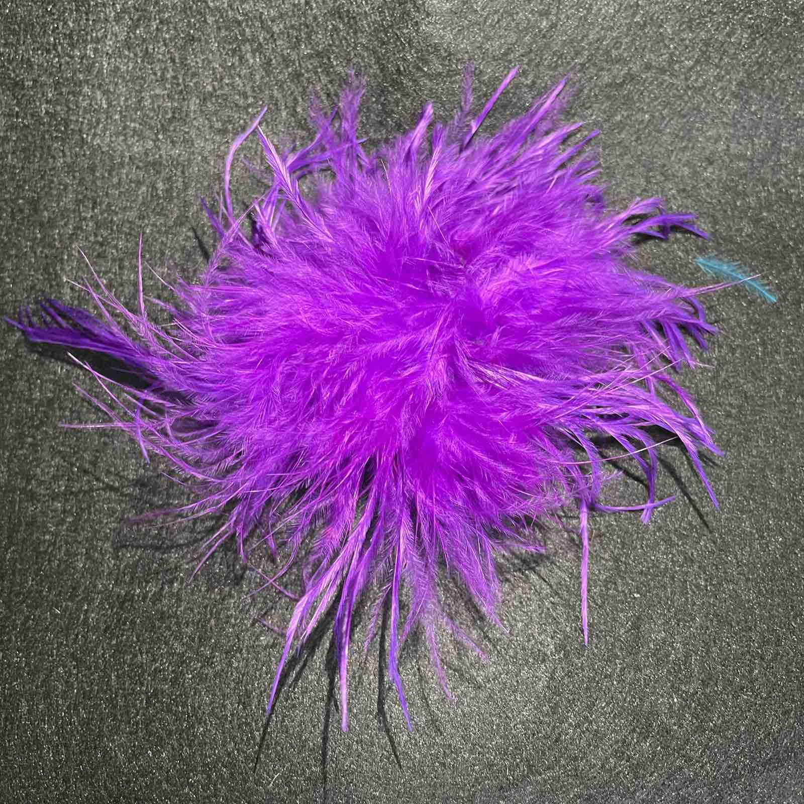 Брошь из перьев, 10-15см, фиолетовый., шт.. Перья