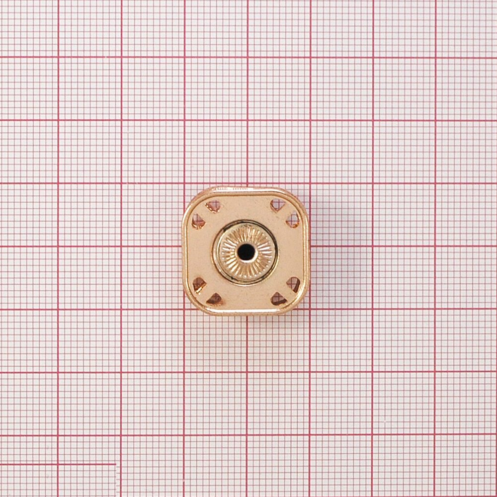 Кнопка металлическая пришивная потайная Квадрат полосы 23мм, золото, шт. Кнопка пришивная потайная