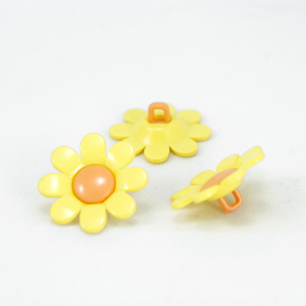 Пуговица детская W-287 Ромашка желтая 22,9мм, шт. Пуговица Детская