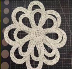 Аппликация пришивная Вязаный цветок (двойной контур), белый, шт. Аппликации Пришивные Кружевные Вязаные