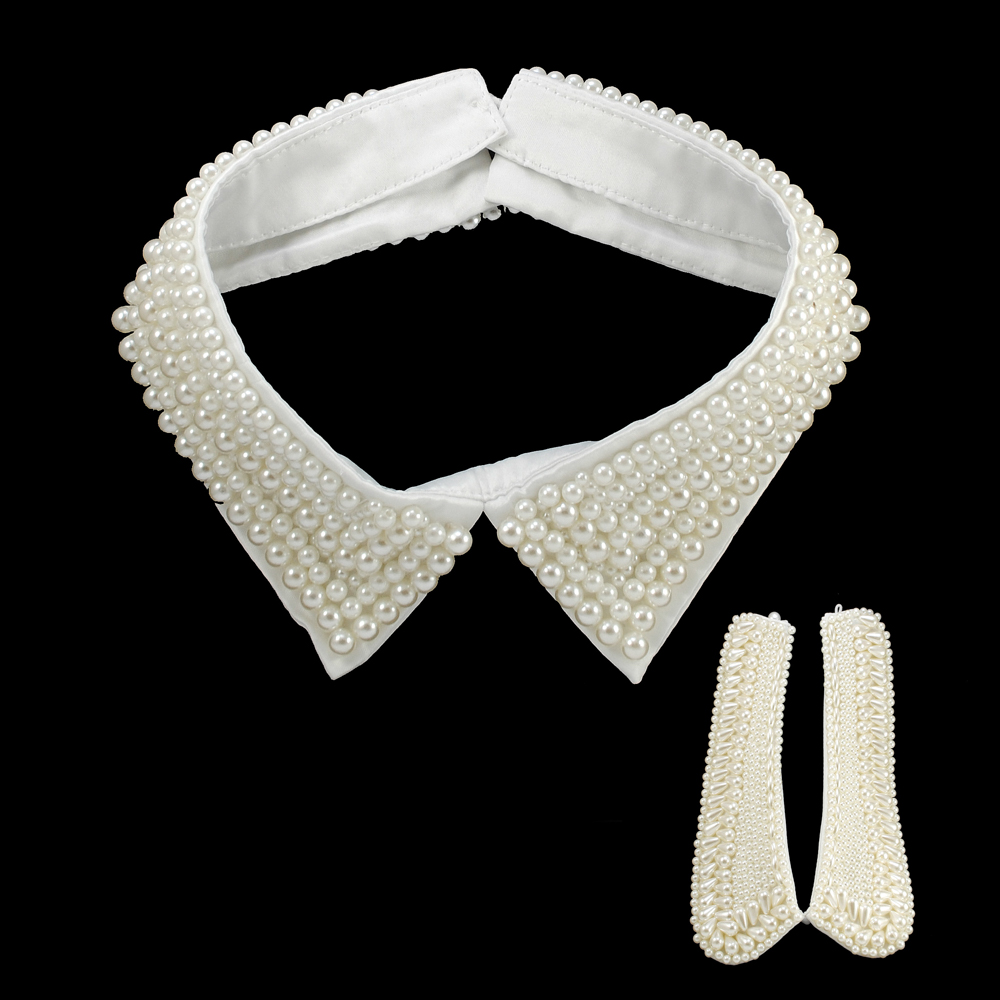 Воротник декор, 43*6см, жемчуг, шт. Воротники