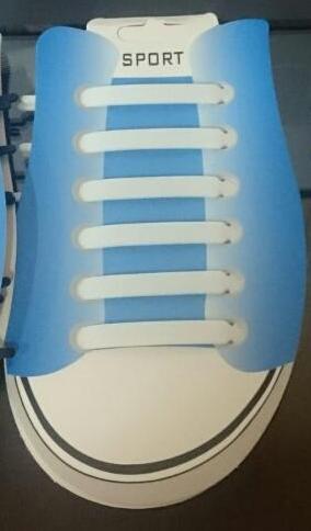 Шнурки резиновые внутренний фиксатор Белые 90*8мм 12шт, уп. Шнурки Резиновые