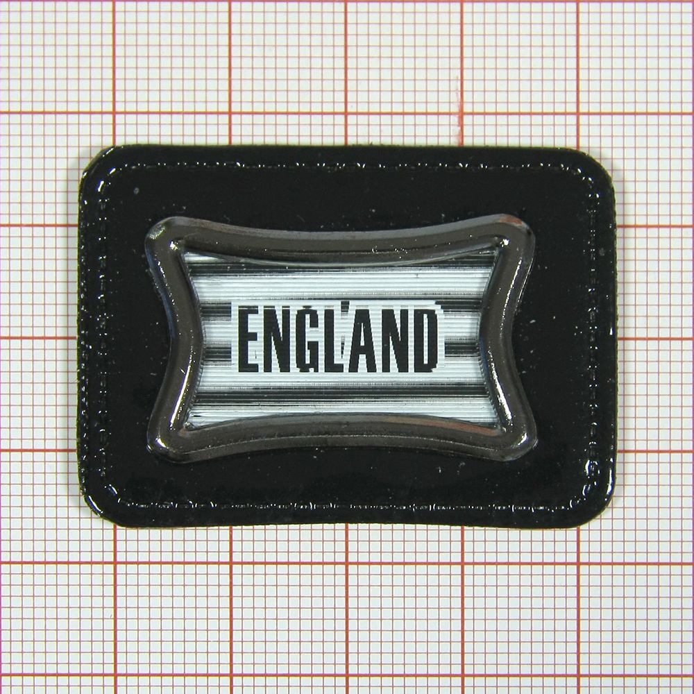 Лейба кожзам 3D ENGLAND черно-белая 46*38мм, шт. Лейба Кожзам