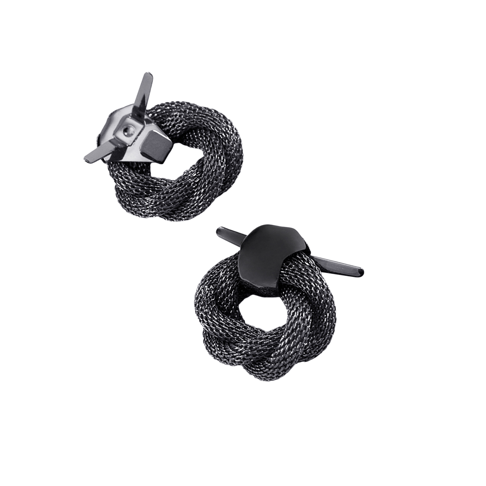 Краб металлический Рогалик цепь-сетка 25*30мм BLACK NIKEL, шт . Крабы Металл Геометрия