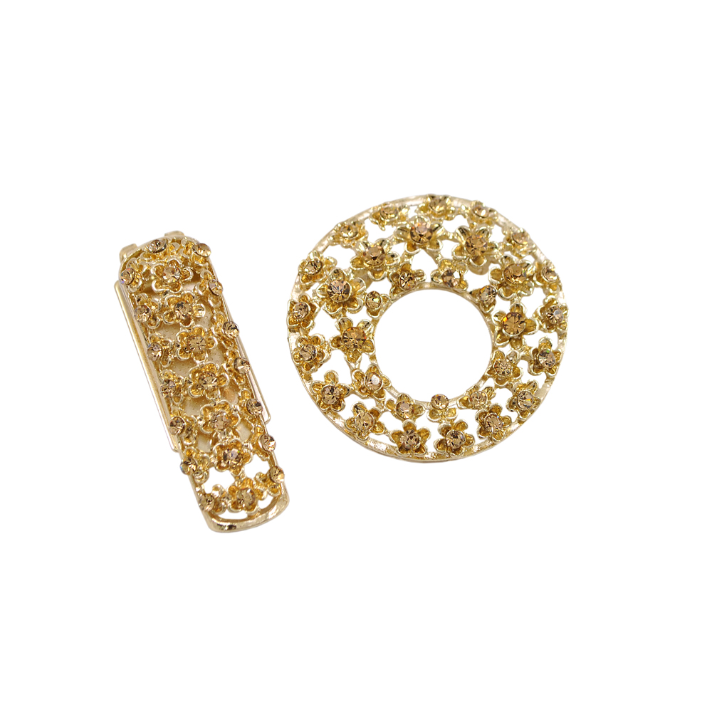 Клипса шубная 3279431 GOLD, топаз камни, шт. Клипсы шубные, крючки