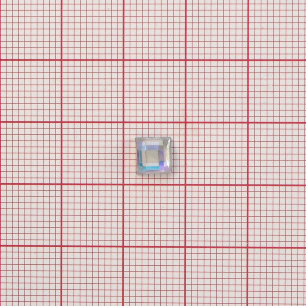 Стразы Д на клей, квадрат 6*6мм бел.хамелеон 38АВ, 1тыс.шт. Стразы на клей