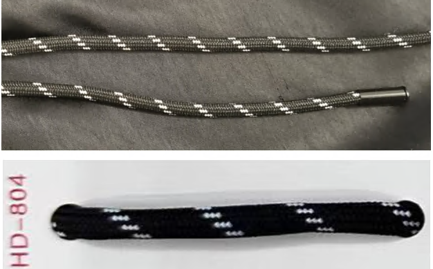 Шнур с металл наконечниками, 150см,  черный, белый, шт. Шнур