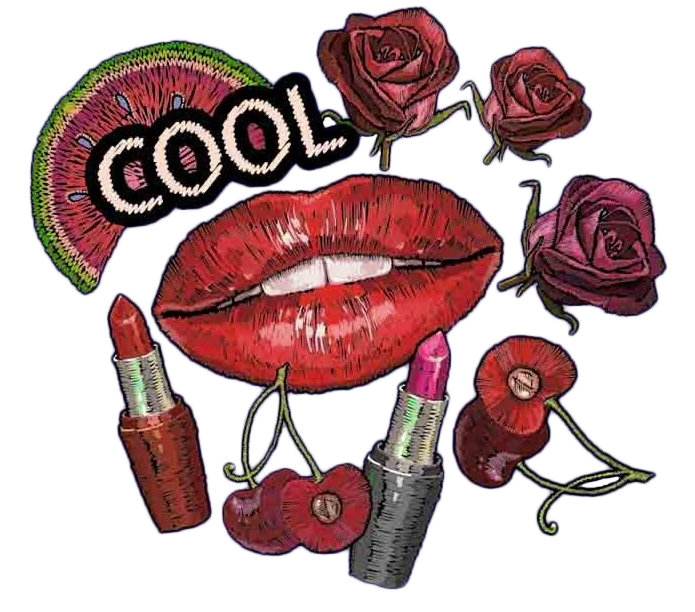 Термоаппликация COOL Губы 20,5*22,5см красный, бордовый, серый, шт. Термопереводки Сердца и Губы