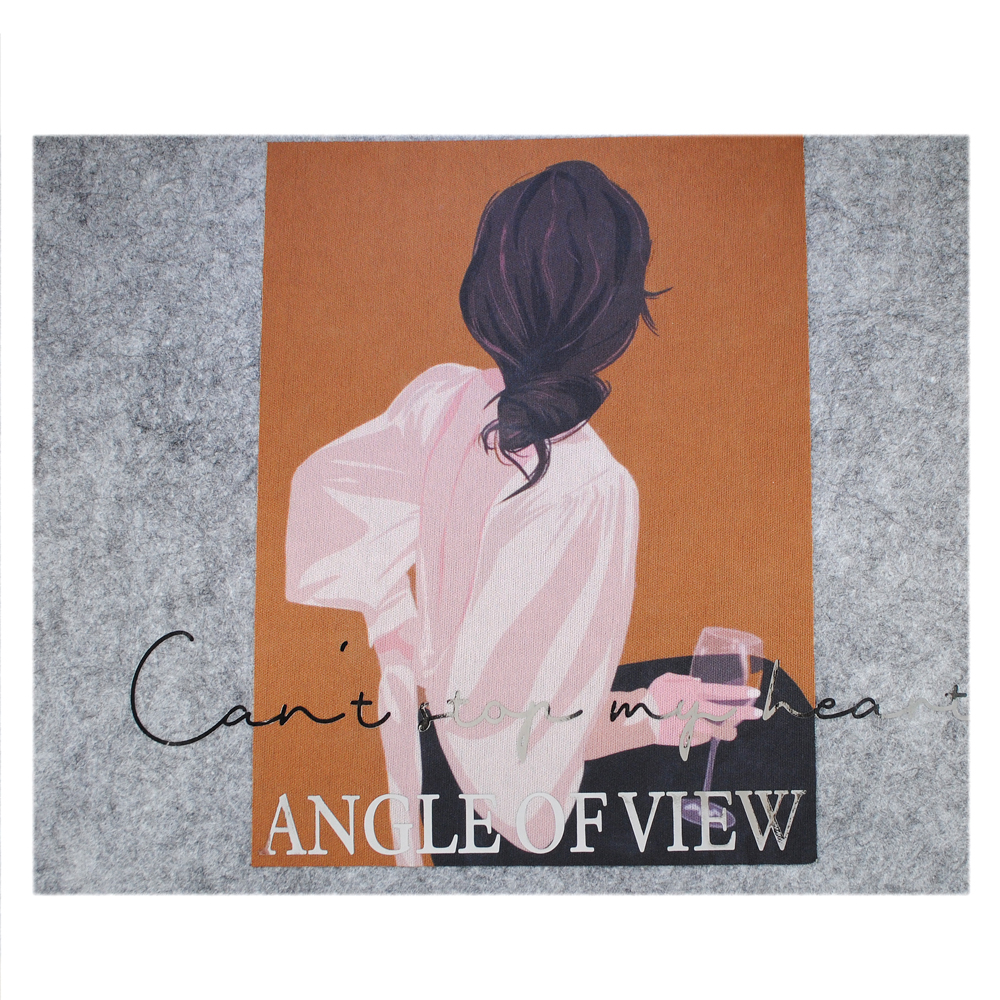 Термоаппликация Angle of view, 24*21см, коричневый, черный, белый, розовый, серебро, шт. Термопереводки Ассорти
