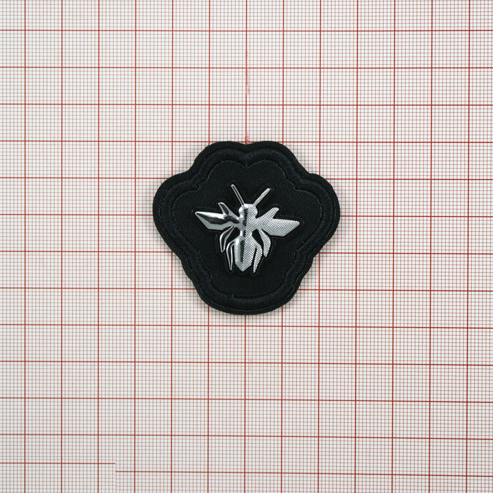 Лейба п/у, металл Оса 4.5*5см черный, nikel. Лейба Кожзам