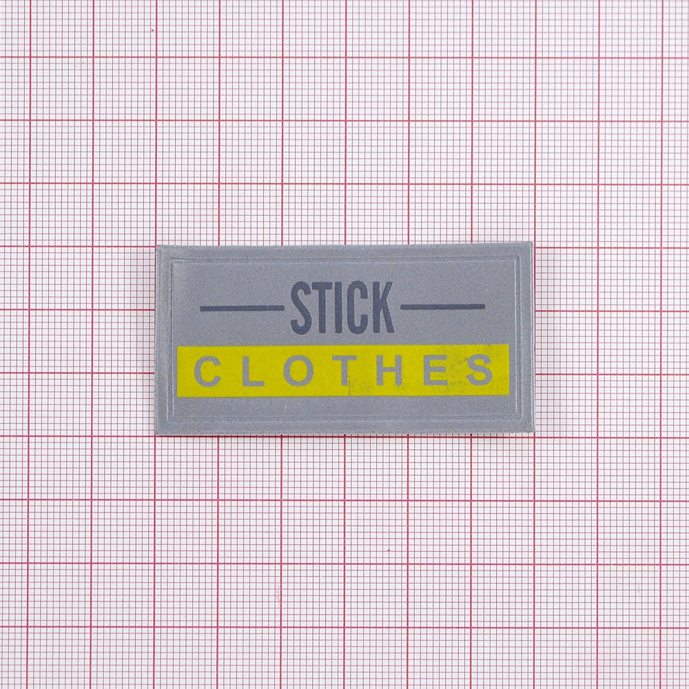 Лейба тканевая светоотражающая, STICK, 3*6см, серый, желтый, шт. Лейба Ткань