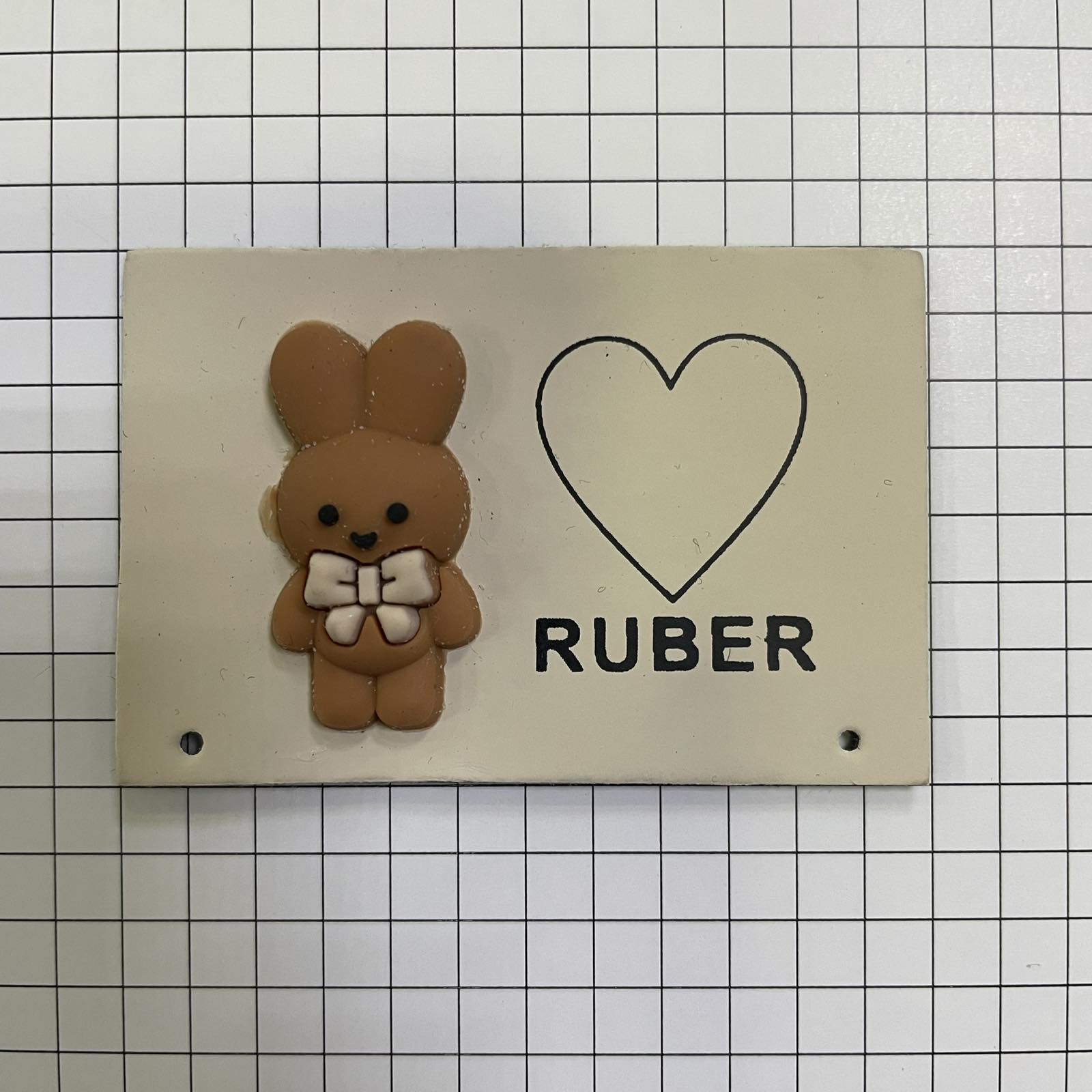 Лейба к/з.Зайка Ruber, 6*4см, беж, шт. Лейба Кожзам