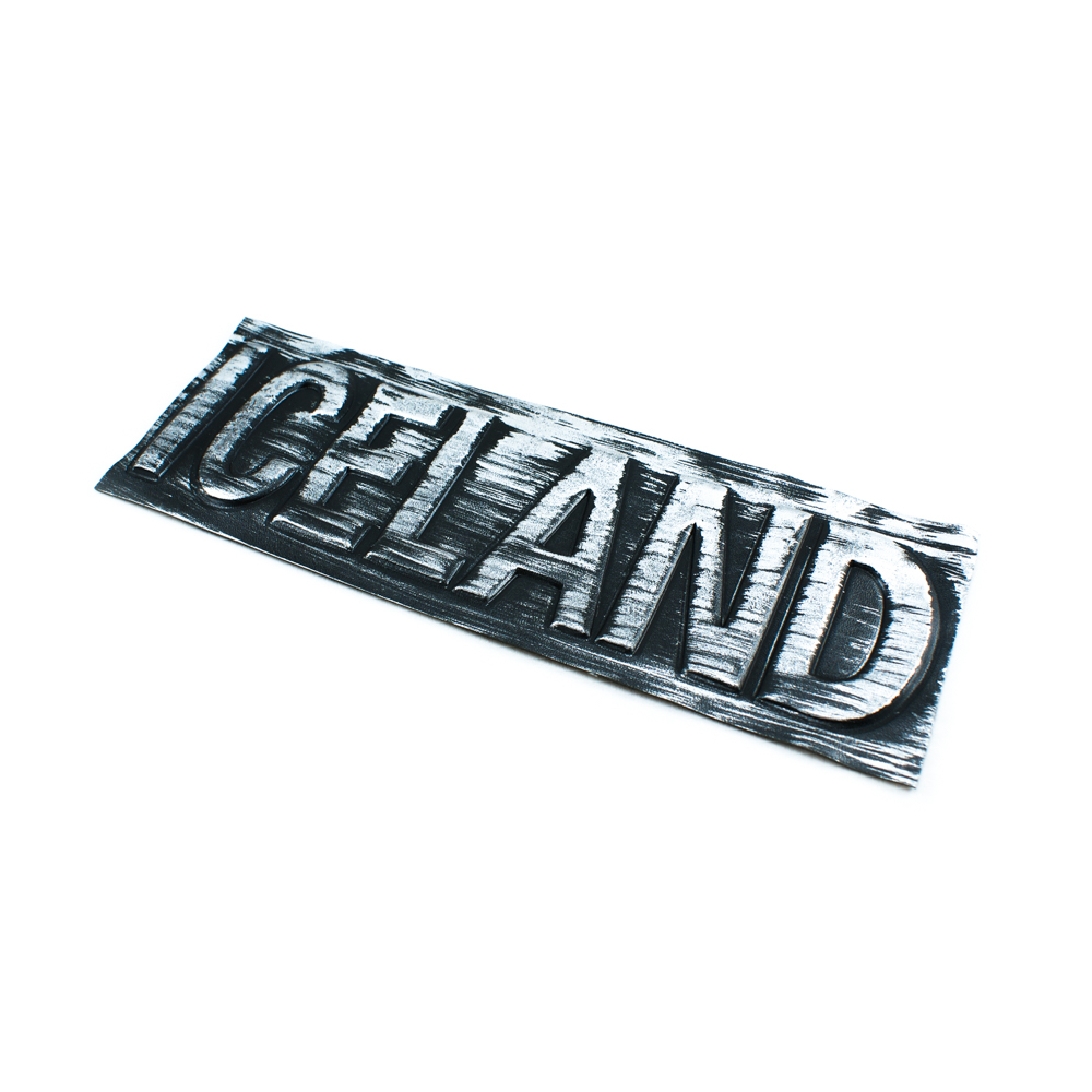 Аппликация пришивная кожзам ICELAND конгрев 7,8*22.5см прямоугольная черный, серый, шт. Нашивка Кожзам