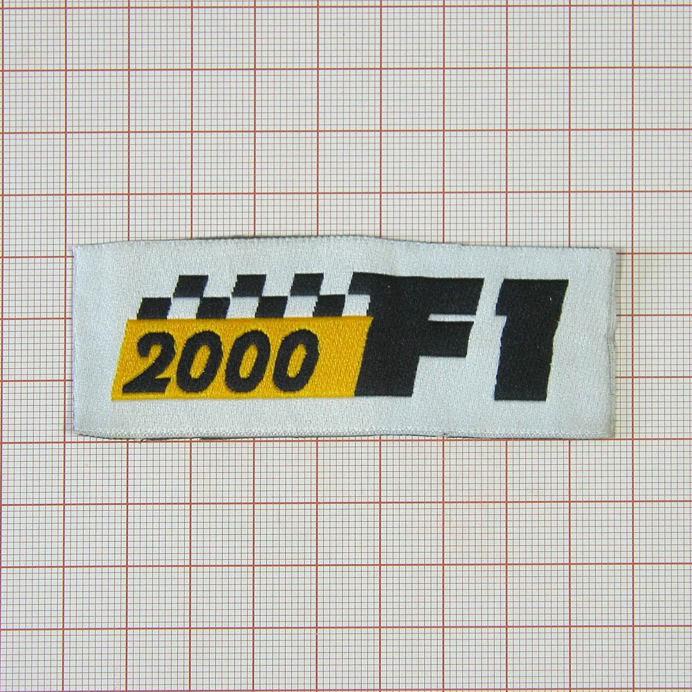 Нашивка F1-2000 8,5*3см, белая, черно-желтая. Шеврон Нашивка