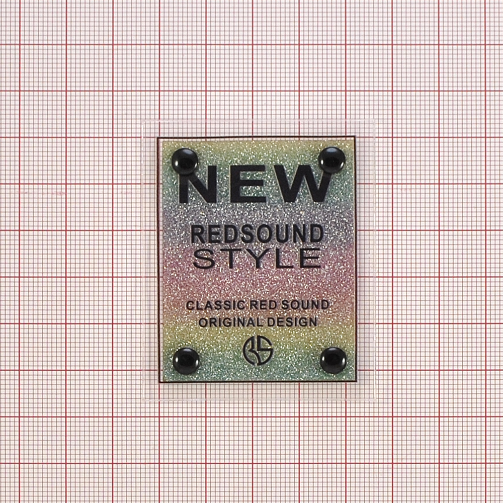 Лейба клеенка с хольнитеном  NEW RED SOUND, 5*6см, розовый, черный, желтый, серебристый, шт. Лейба Клеенка