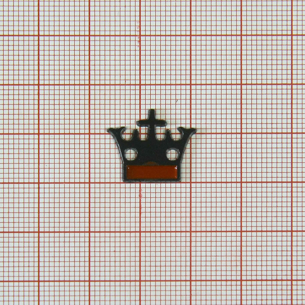 Лейба металл F Корона BLACK, красн.эмаль. Лейба Металл