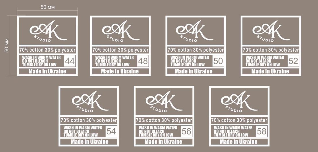 Термотрансфер DTF, Размерники AK studio, 5*5см, шт. Термотрансфер