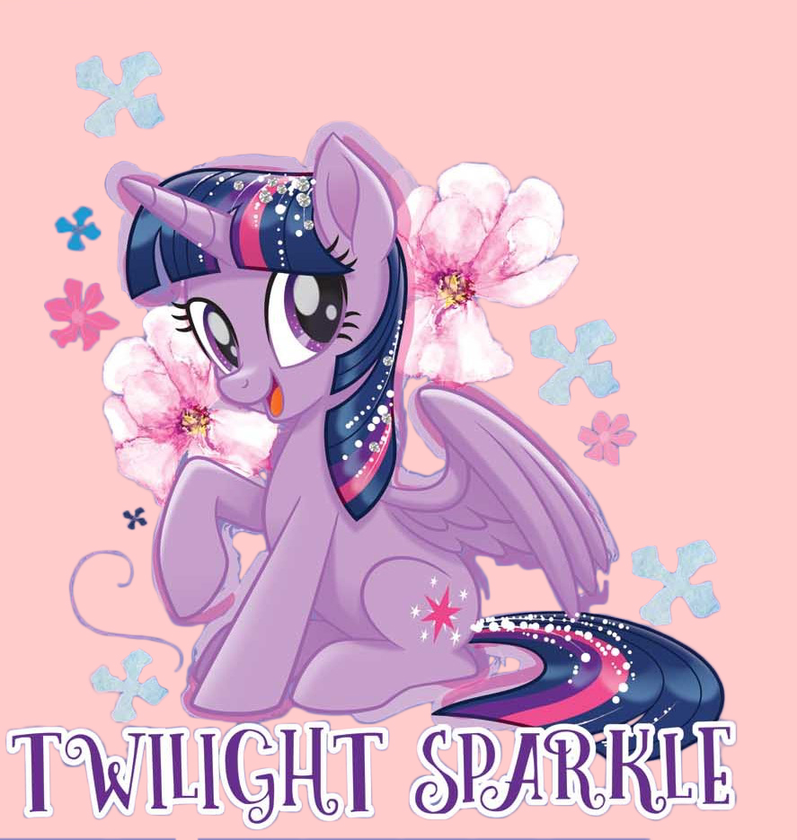 Термоаппликация TWILINGHT SPARKLE Единорог, цветы, 22*20,6см, розовый, сиреневый, синий, шт. Термопереводки Детские