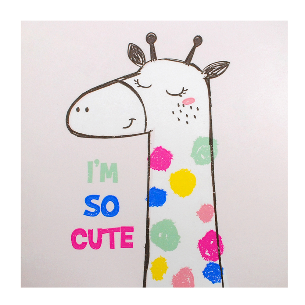 Аппликация клеевая кожзам Жираф So Cute, 20*20см, белый, голубой, розовый, желтый, шт. Аппликации клеевые Кожзам