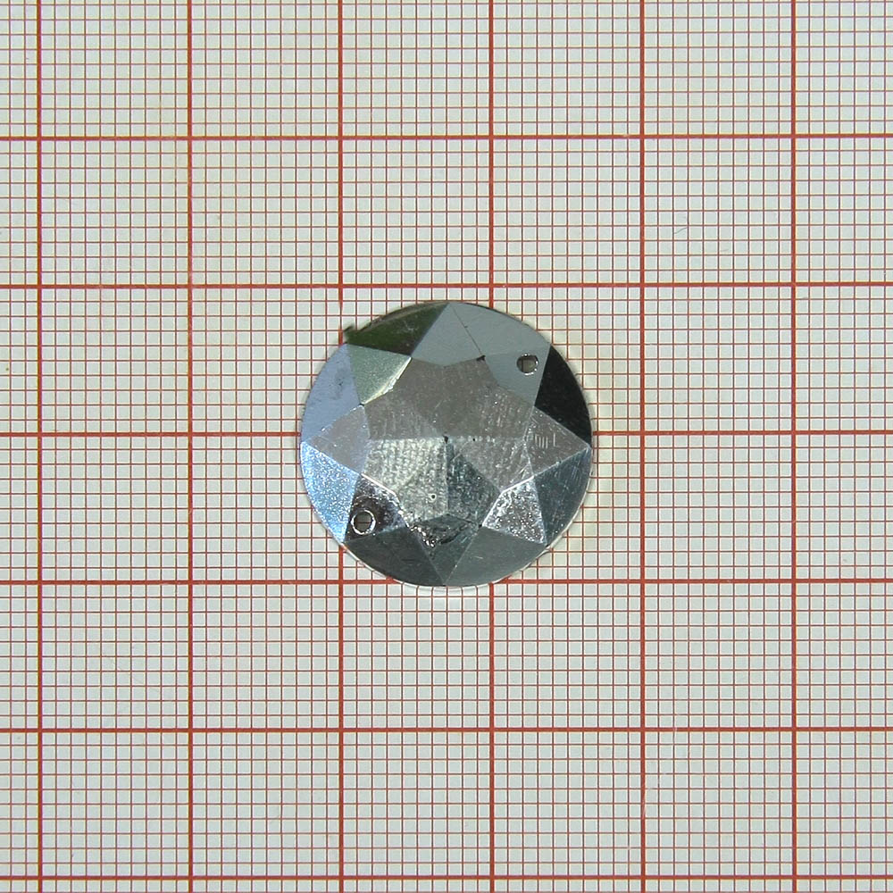 Стразы пришивн. круг 20мм NIKEL Металлизирован., 1т.шт. Стразы пришивные