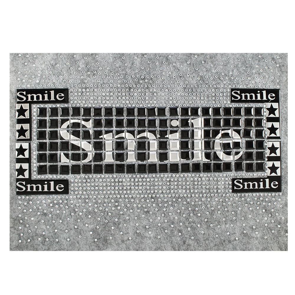 Термоаппликация из страз Smile 19,5*1,5см серебро, черный, шт. Термоаппликации Рисунки из страз