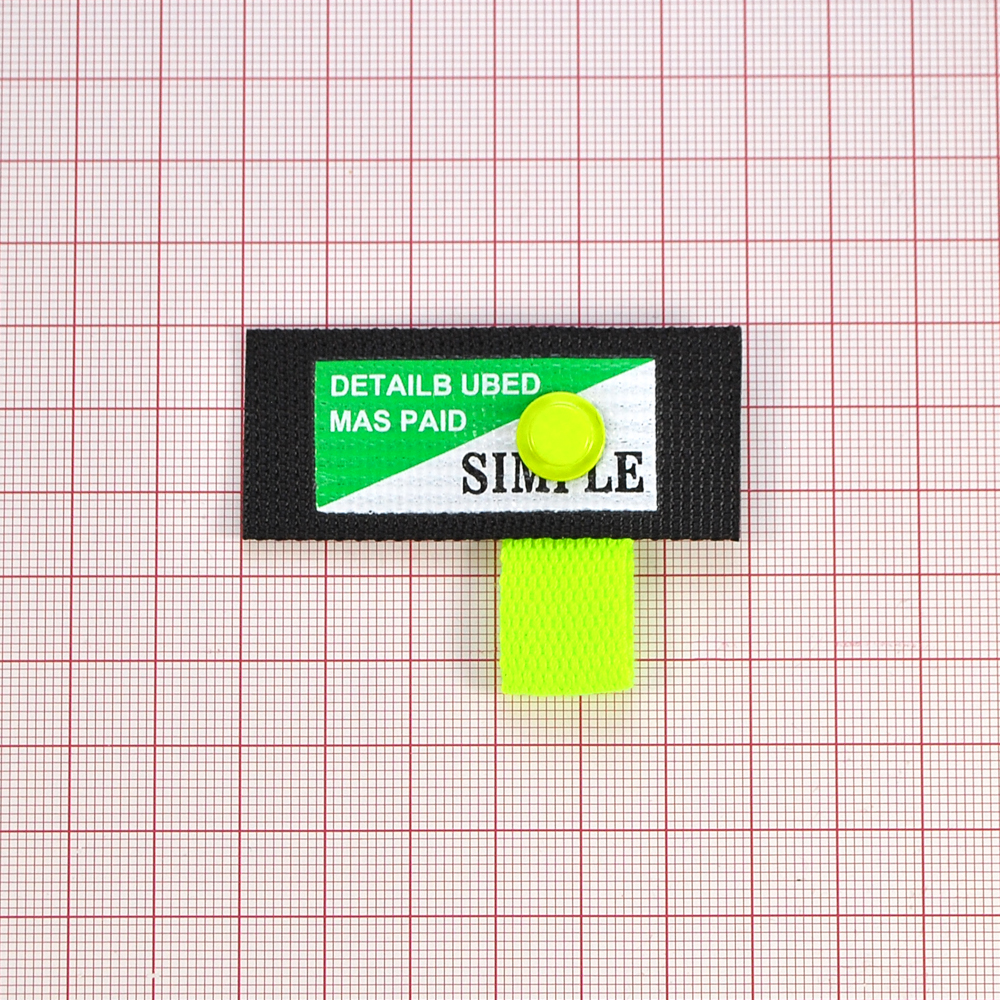 Лейба тканевая  с хольнитеном SIMPLE, 6*2,5см, черный, зеленый, белый,  салатовый, шт . Лейба Ткань