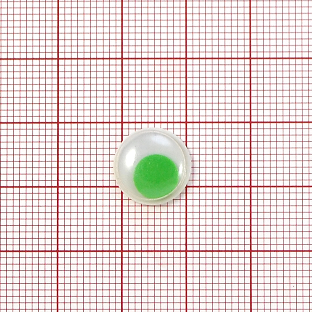 Глаз P-03, 8мм, белый, подвижный зеленый зрачок, 1тыс.шт. Глазики P