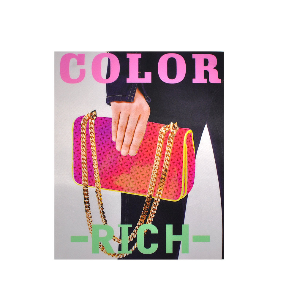 Аппликация пришивная со светоотражающим  элементом  COLOR RICH, 20*24,5см, черный, розовый, зеленый,  шт. Аппликации Пришивные Ткань, Органза