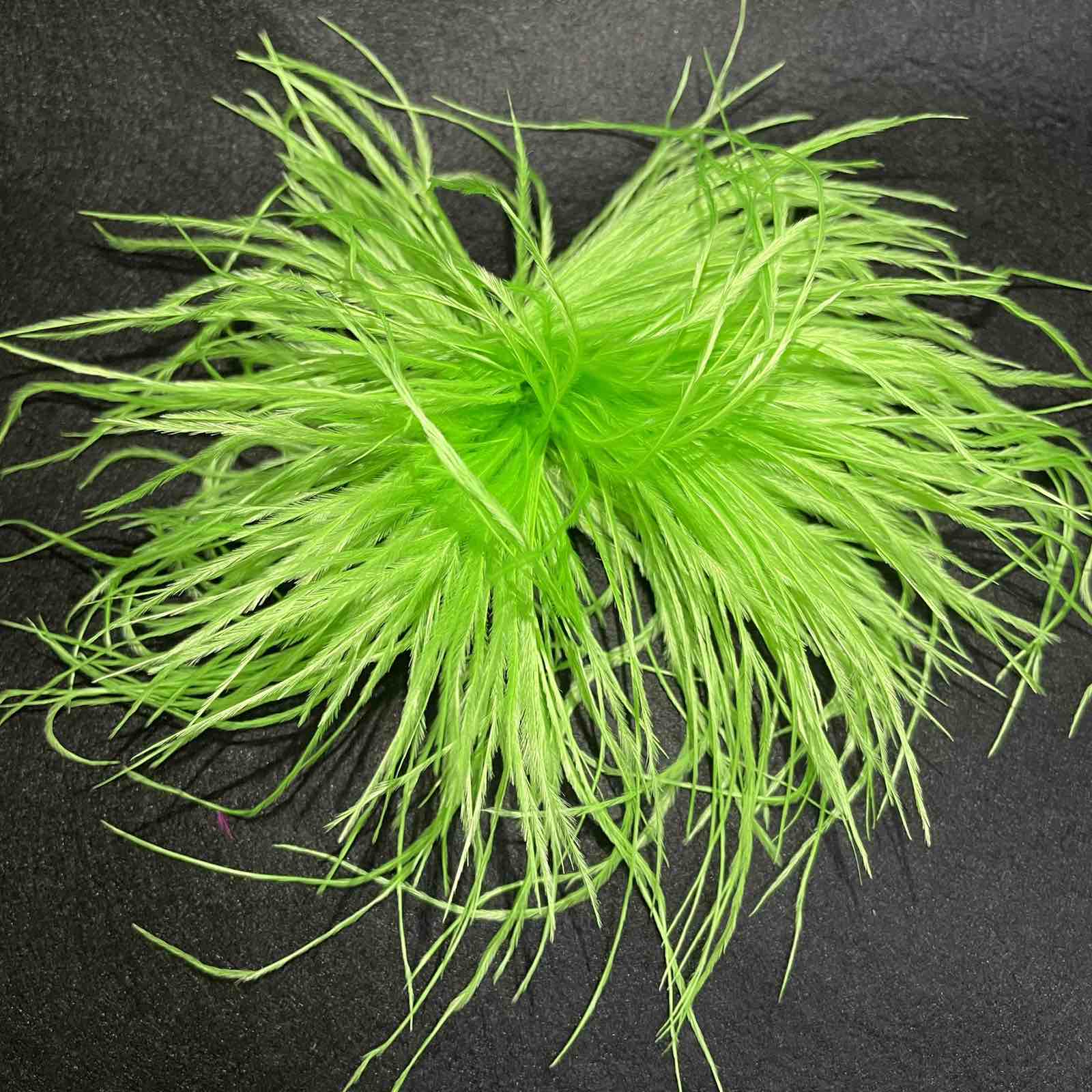 Брошь из перьев, 13-16см, светло-зел., шт.. Перья