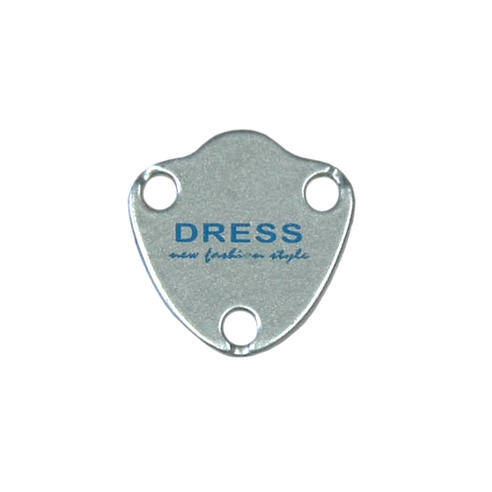Лейба металл DRESS Медиатор 15*15мм пришивная NIKEL, голубой. Лейба Металл