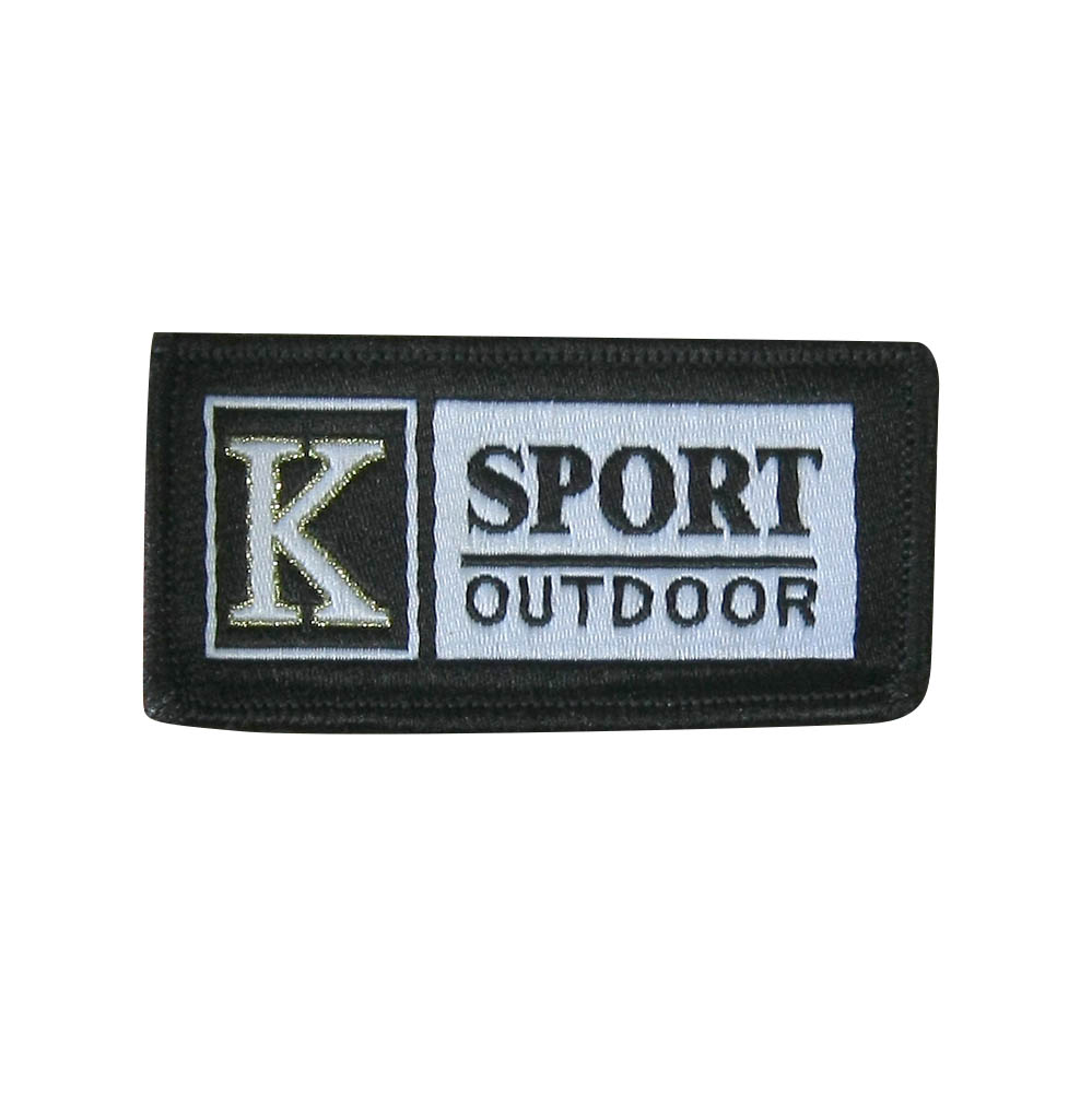 Нашивка тканевая A16 K Sport outdoor 5,9*3,2мм черно-белая, шт. Нашивка Вышивка, Ткань