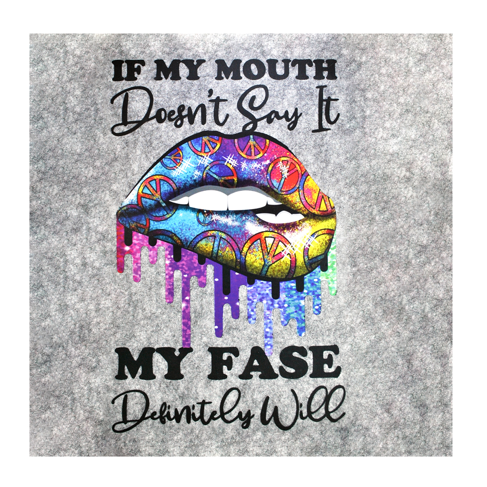 Термоаппликация Губы №22-3 (надпись If ty mouth…) 19*31см, шт. Термопереводки Сердца и Губы