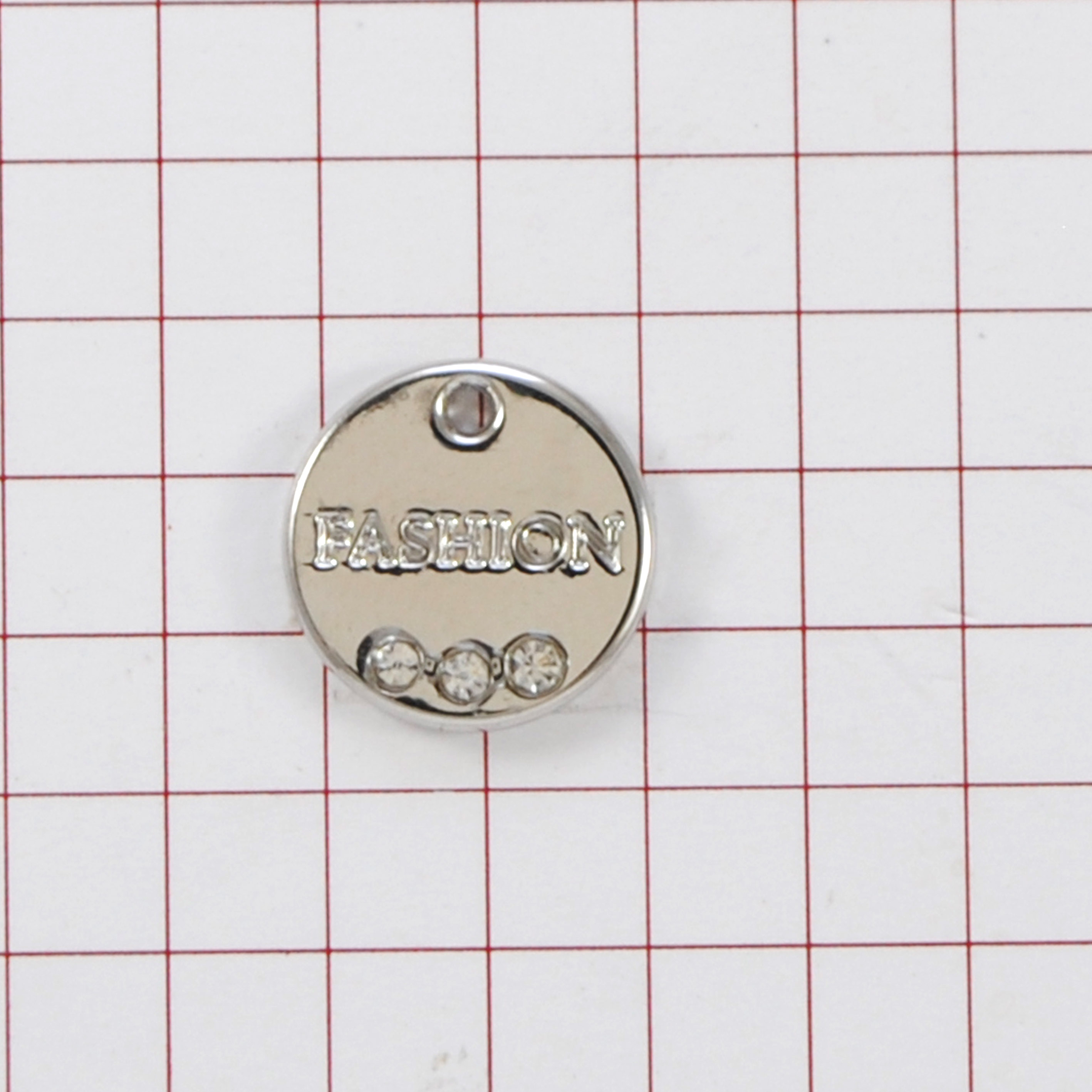 Подвеска металл FASHION 12мм, камни ss3 crystal 3шт, nickel, шт. Подвески