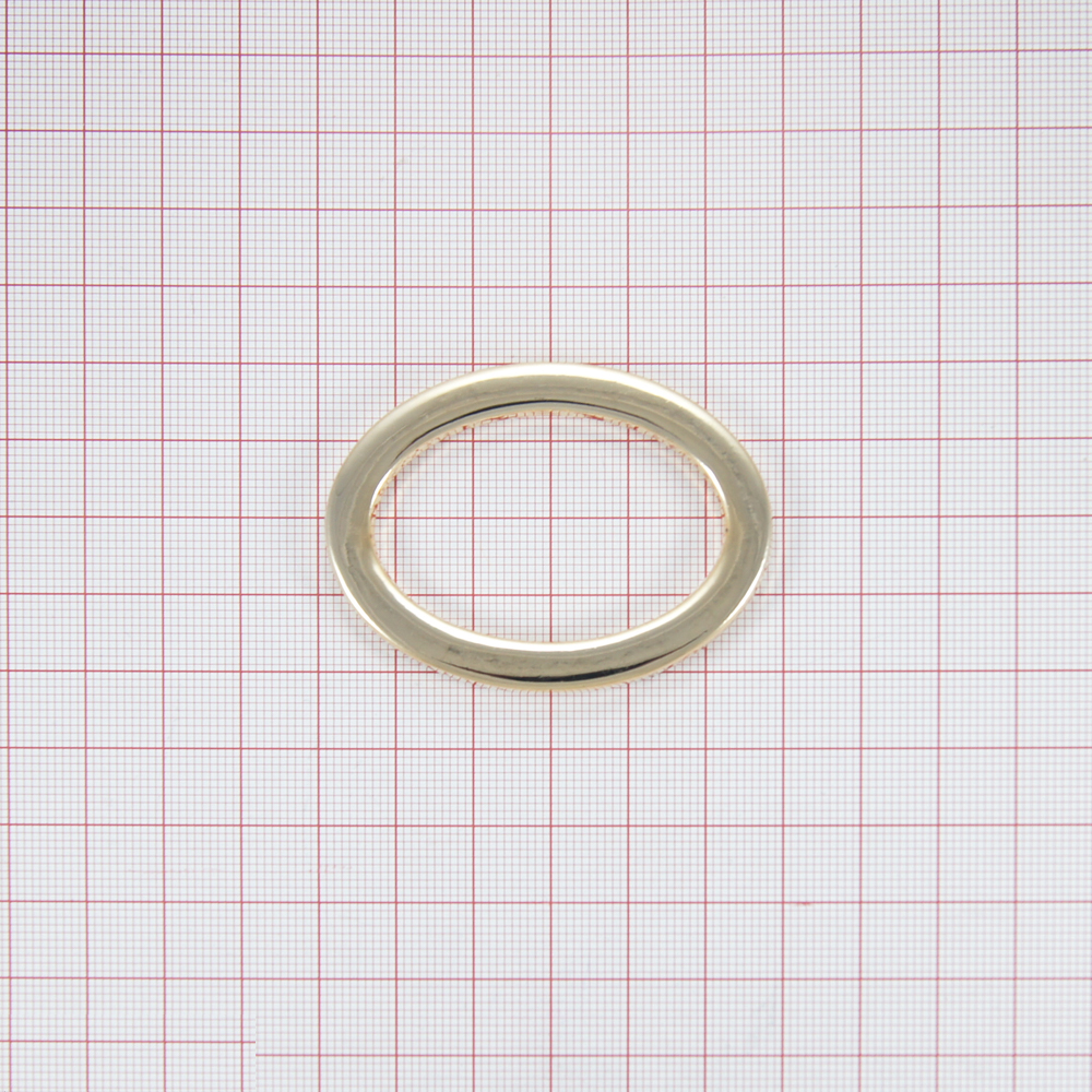 Кольцо металлическое овал 11231 GOLD 4,5*3см . Перетяжка металл Кольцо