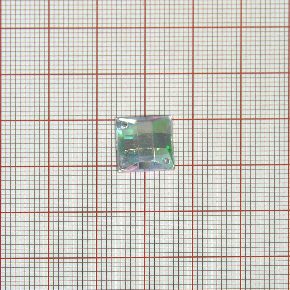 Стразы Д пришивн. квадрат 12*12мм бел.хамелеон 38AB, 1тыс.шт. Стразы пришивные