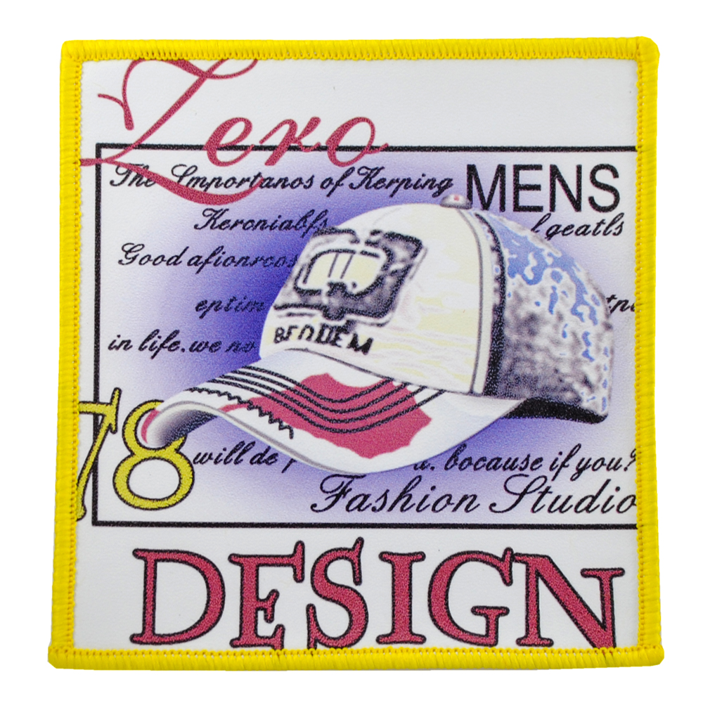 Нашивка кожзам Zero 78 design, 10*10.5 см, бейсболка, желтая рамка, шт. Нашивка Кожзам