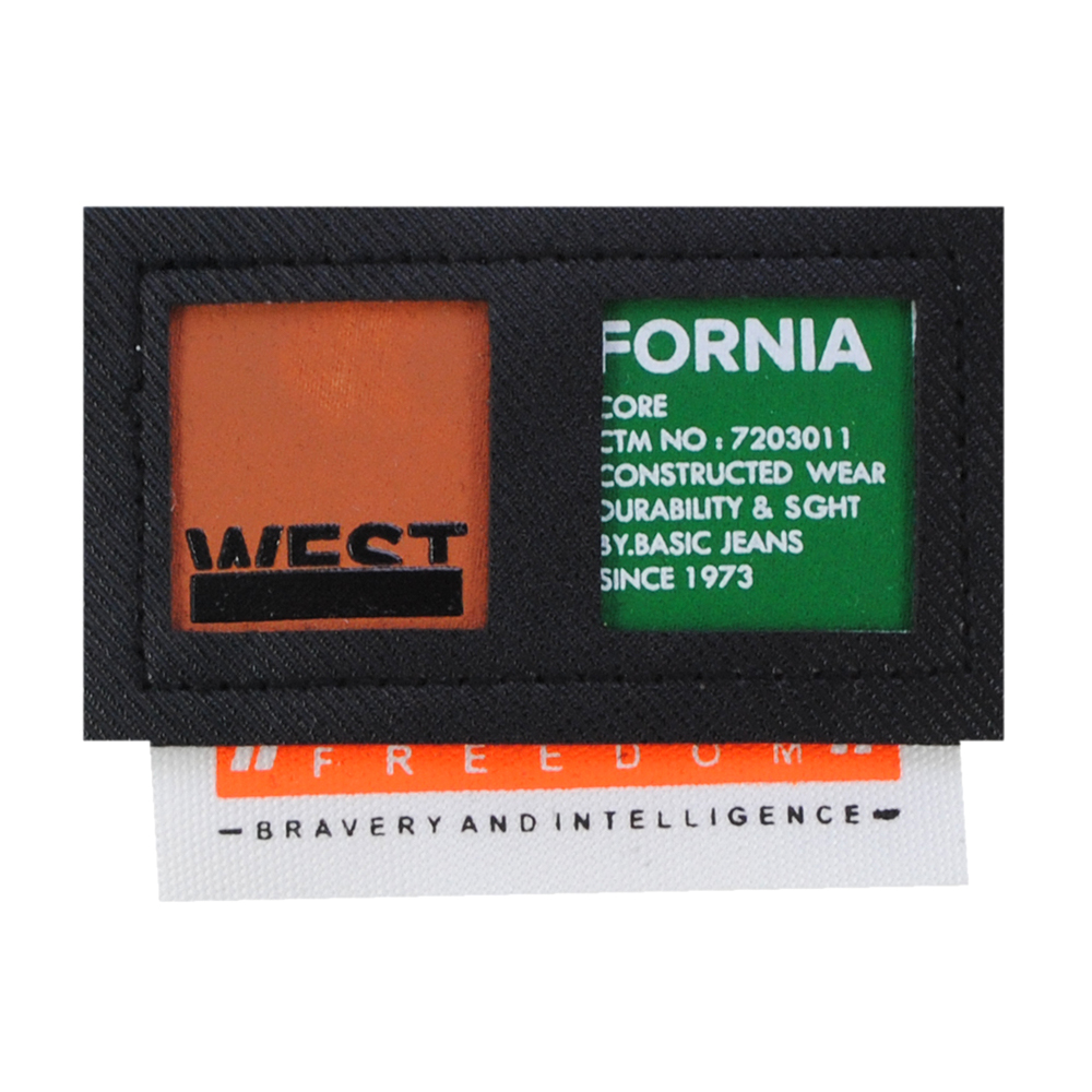 Лейба ткань Fornia, 7*5,5см, чёрный, белый, оранжевый, зеленый, коричневый, флажок, шт. Лейба Ткань