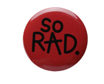 Значок So Rad, 4,4*4,4см, красный, черный, шт. Броши