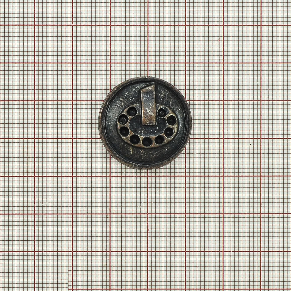 Пуговица TR-99-40 medn 24мм. Пуговица металлизированная