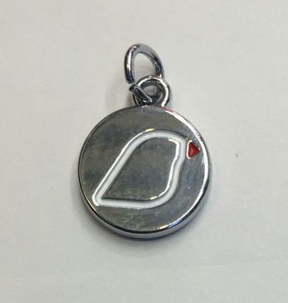 Подвеска металл с кольцом Птичка 18,6*15мм, белая и красная эмаль, CHROME, шт. Подвески