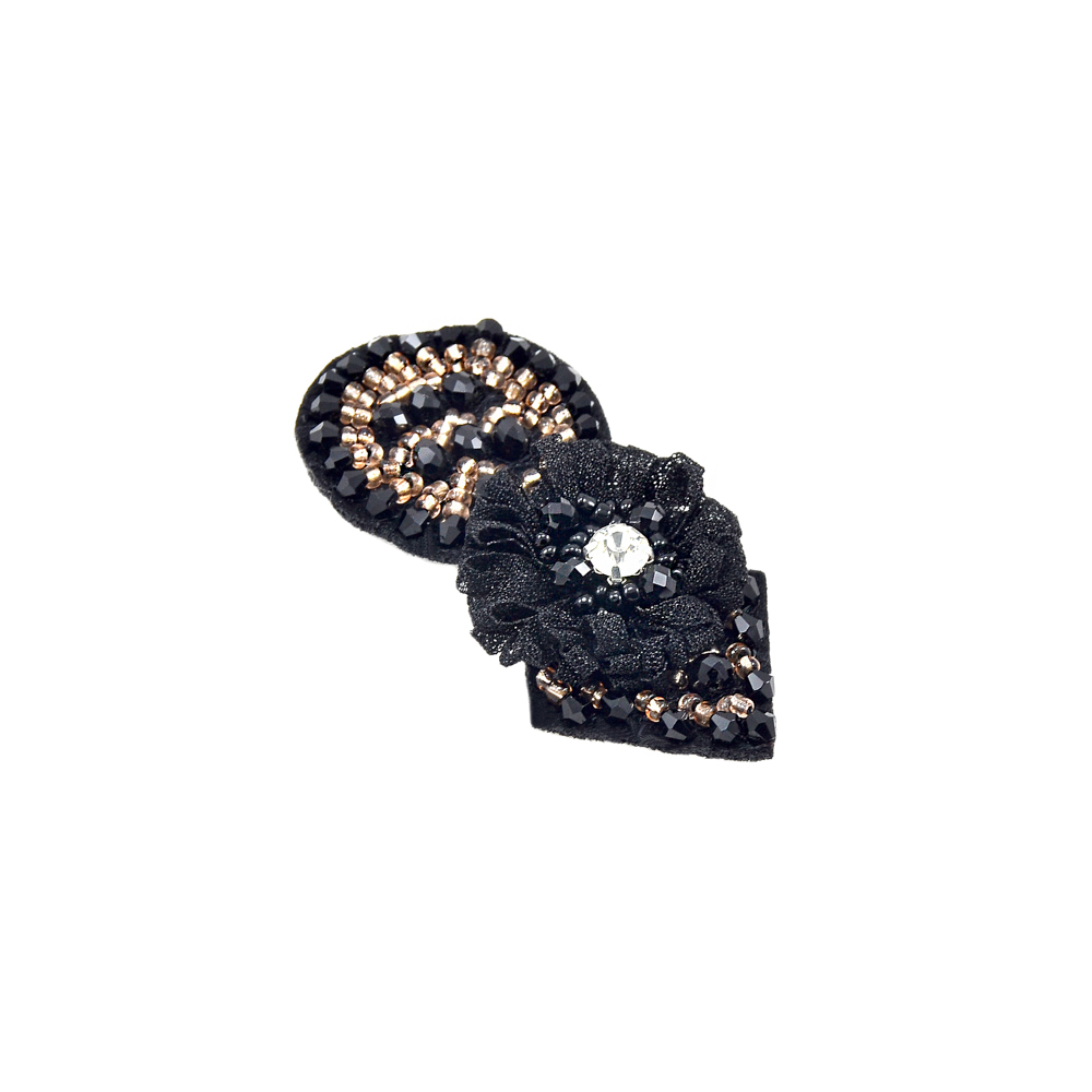 Аппликация декор Стрелка черный, бисер. Аппликация Декор