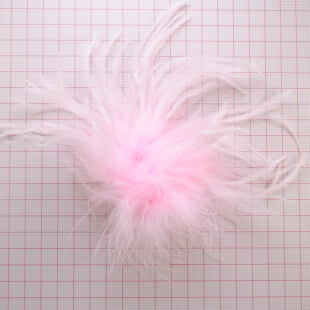 Брошь из перьев, 10-15см, светло-роз., шт.. Перья