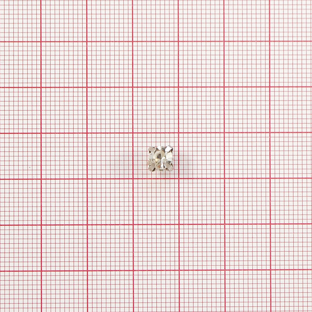 Стразы пришивные в металле круглые, 5,5мм, crystal, шт. Стразы пришивные в металле