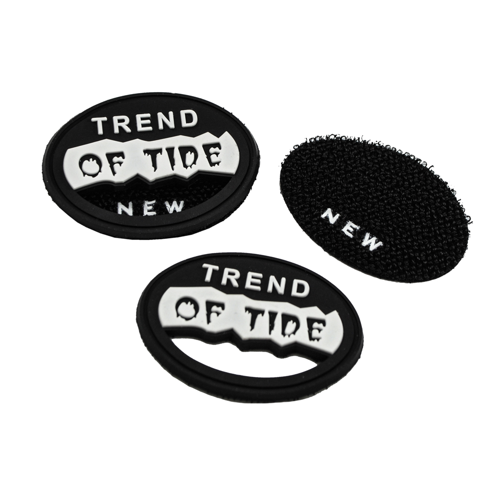 Лейба рез., Trend of tide new, на липучке, черный, белый, 5*3,5см, шт.. Лейба Резина